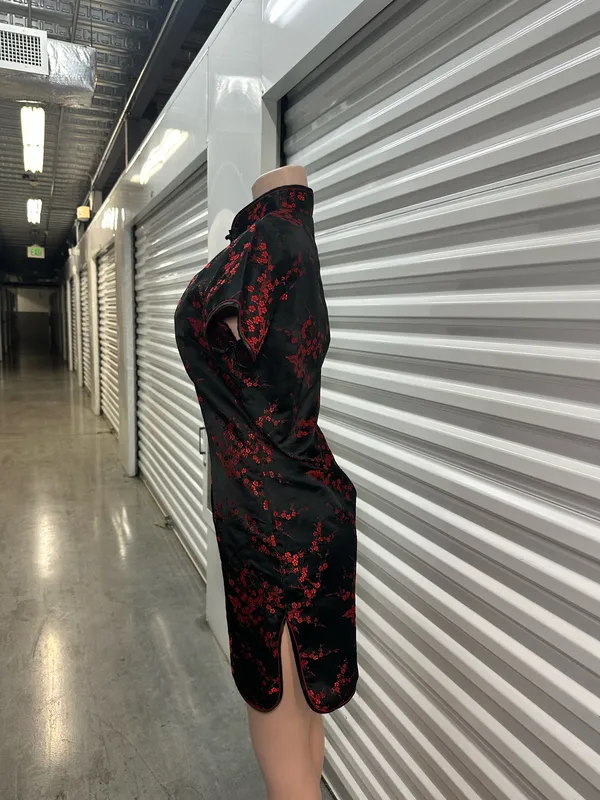 Authentic Chinese Qipao/Cheongsam Dress 🇨🇳 Black & Red Floral | Purchased in China - Image 5