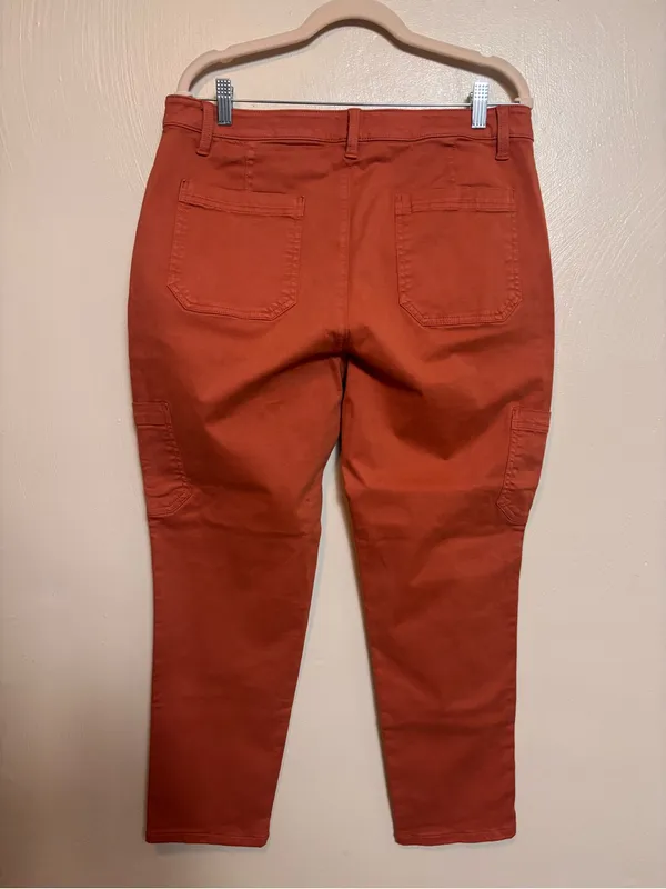 Banana Republic Womens Pants Chino Cargo Sloan Utility Orange Terracotta Size 14 - Image 4