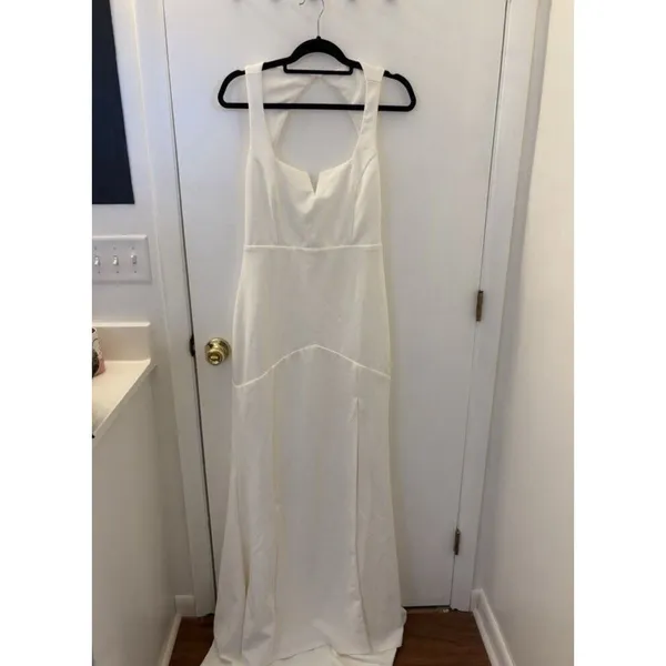 Lulus Everlasting Promise White Notched Backless Mermaid Maxi Dress Size XS NWT - Image 4