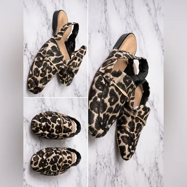 Leopard Print Slingback Loafers - Women size 6 - Image 4
