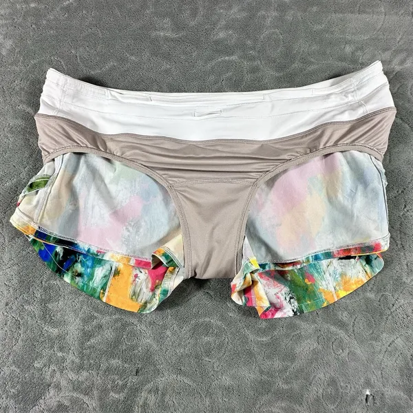 Lululemon Speed Up Low Rise Lined Shorts 2.5" No Limits White Multi Womens 12 - Image 12