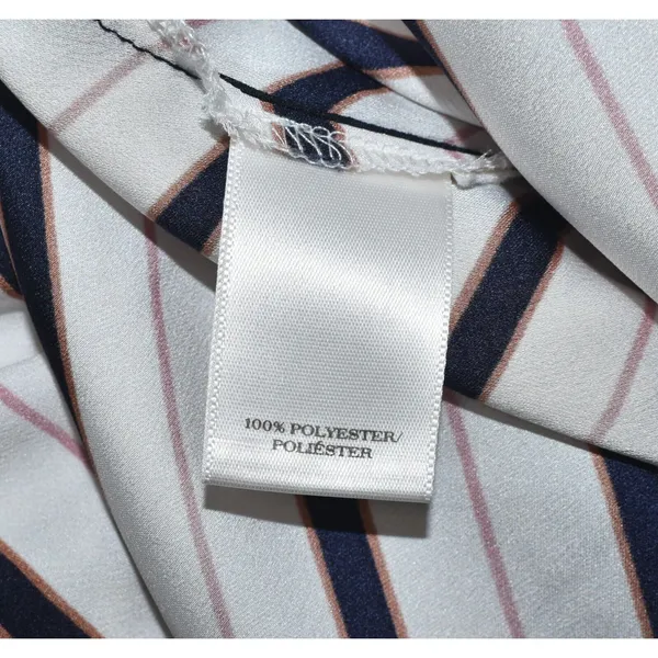 Ann Taylor Short Sleeve White Blouse and Black Stripes Size Small - Image 5
