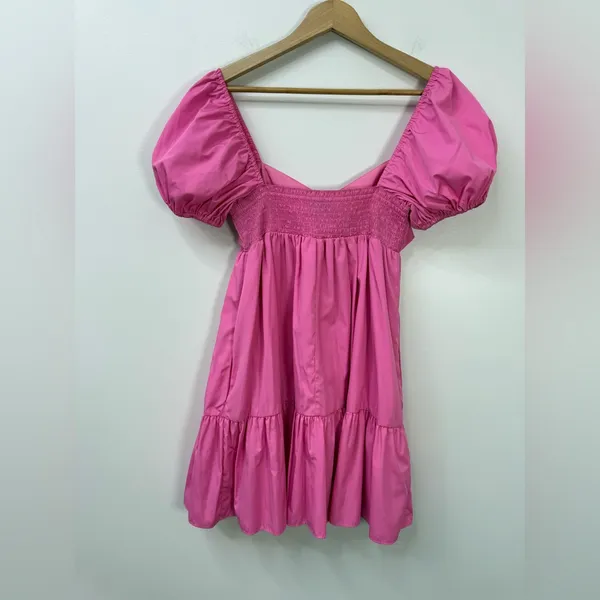 Amanda Uprichard Fuchsia Mini "babydoll" Summer Dress size L - Image 3