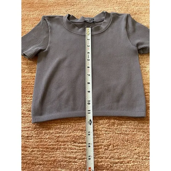 Zara Cropped Ribbed Tee For Girls Size XS - Image 5