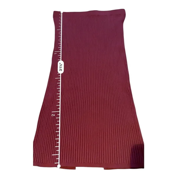 Lulus Ribbed Knit Midi Skirt Womens Large Rust Red‎ Back Slit ME3620 - Image 8