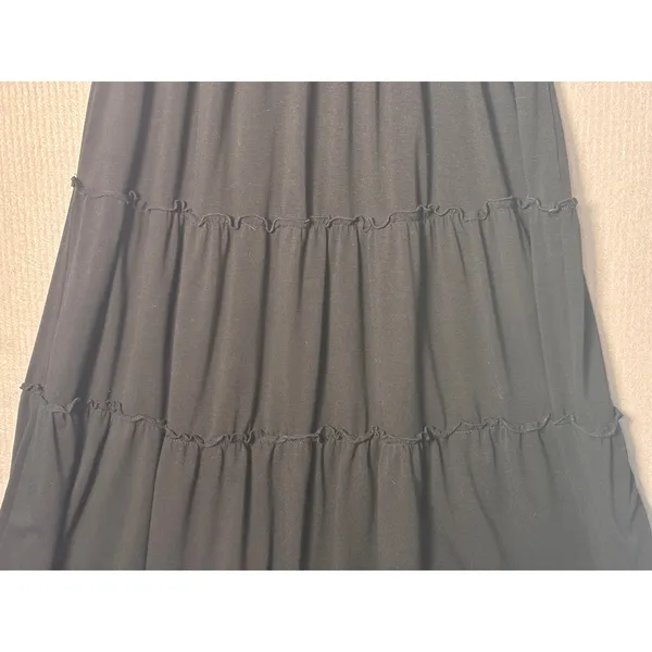 Whimsigoth Womens Tiered Midi Skirt S Black Lettuce Edge Ruffle Boho Cottagecore - Image 5