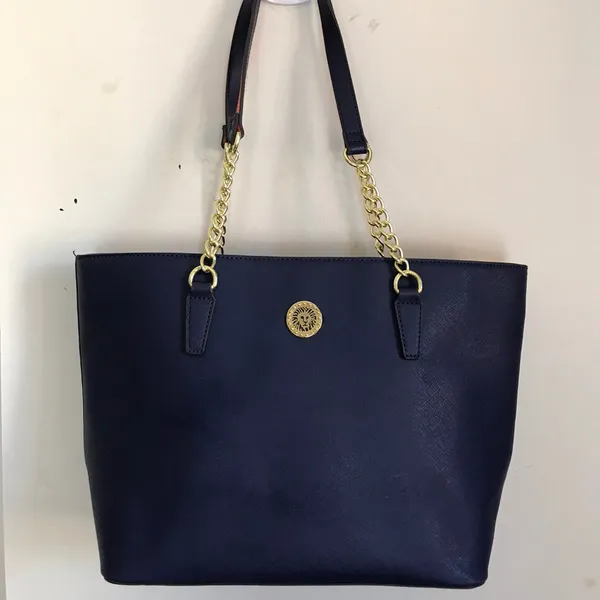Anne Klein Dark Blue Leather Shoulder Bag - Image 8