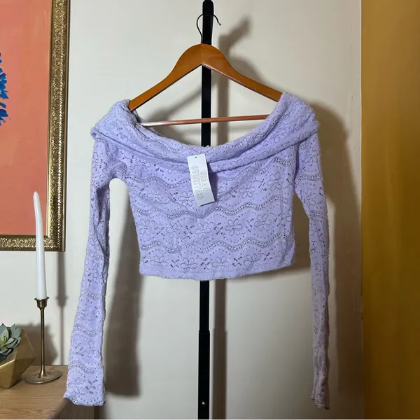 Urban Outfitters Out From Under Caroline‎ Lace Off The Shoulder Top NWT Size M - Image 3