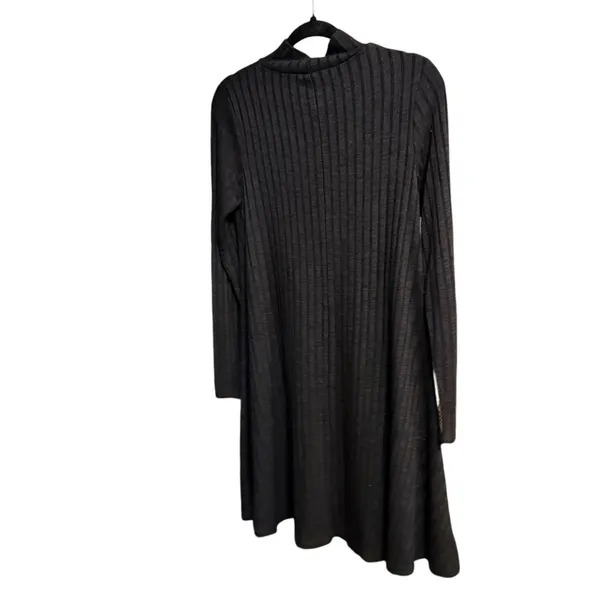 Ivanka Trump Black Ribbed Mock Neck Long‎ Sleeve A-Line Knit Dress Womens Small - Image 4