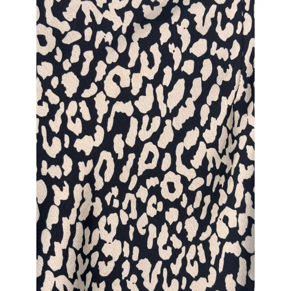 Princess Polly Women Mini Skirt 4 Cream Black‎ Leopard Animal Print A-Line Chic - Image 3