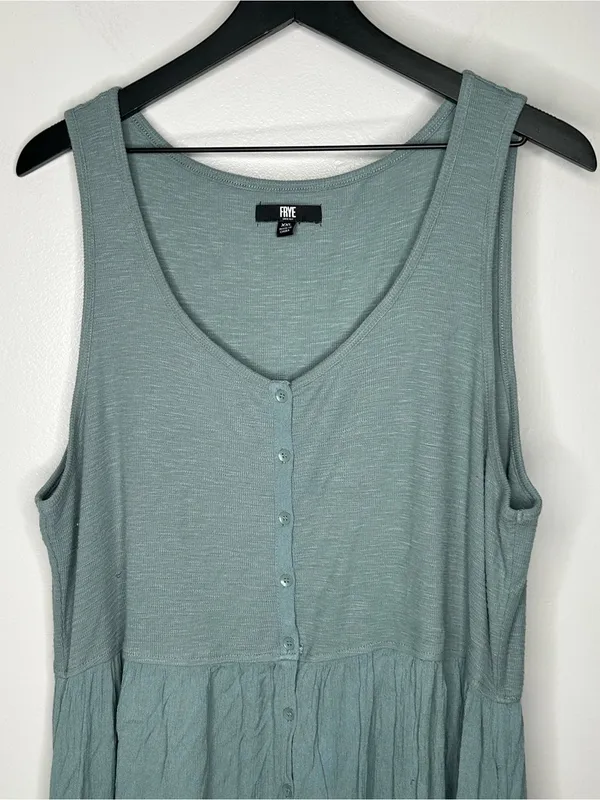 Frye Blue Sleeveless Button Front Maxi Dress Size XXL - Image 4