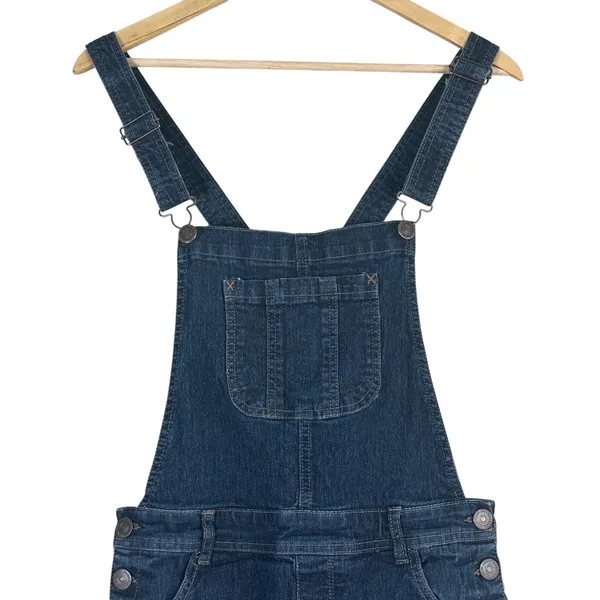 WallFlower Denim Shortalls Dark Wash Overalls Shorts Indigo Classic Size M - Image 2