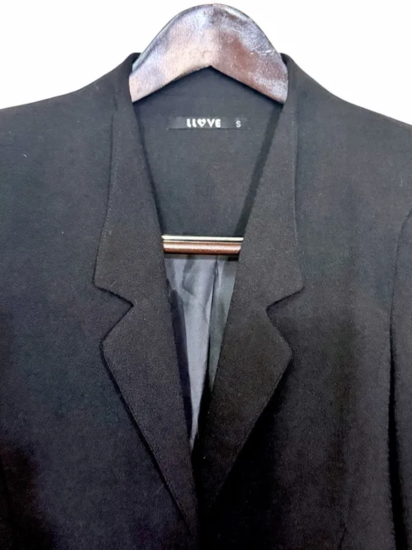 ‘I L❤️VE’ Black Cropped Blazer Sz S - Image 8