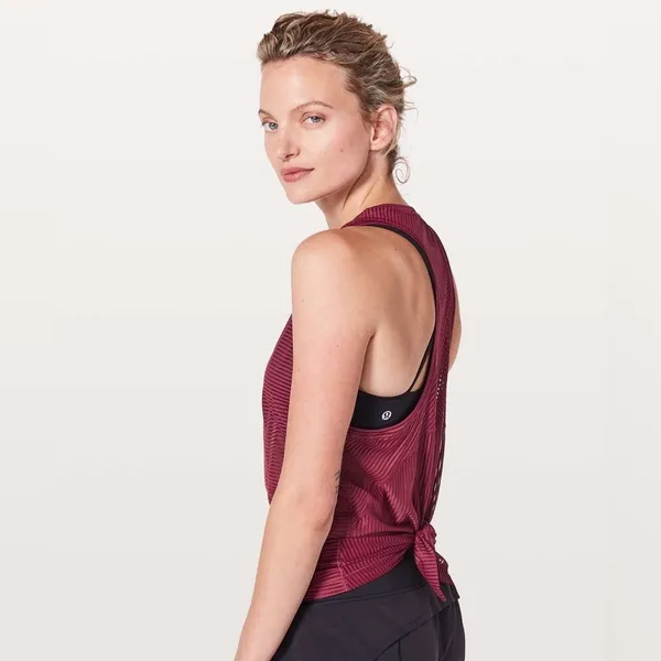 LULULEMON Miles Ahead Tank Top‎ Racerback Ruby Wine Small - Image 2