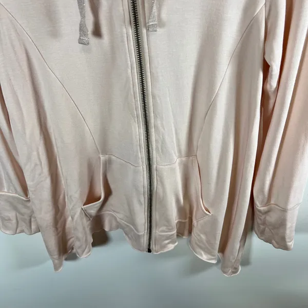 Lemon Vanilla Cream Sherpa Lined Zip Up Hoodie Jacket NWT‎ LL-0012 Pink Large - Image 3