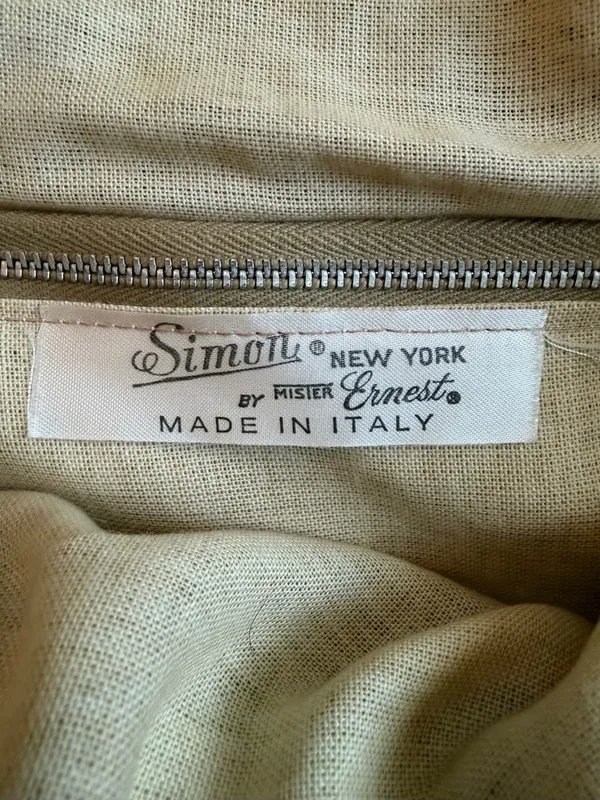 Vintage Simon New York Macrame Bag Wood Handle Italy 60s 70s Boho - Image 6