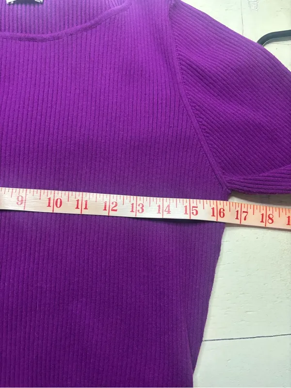 Aritzia Wilfred Free Cut-Out Knit Long Sleeve Purple Mini Dress Size Large - Image 4