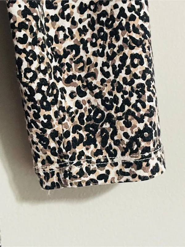 Old Navy Maternity Dress XL Animal Leopard Print Long Sleeve MIDI Nursing Flap - Image 7