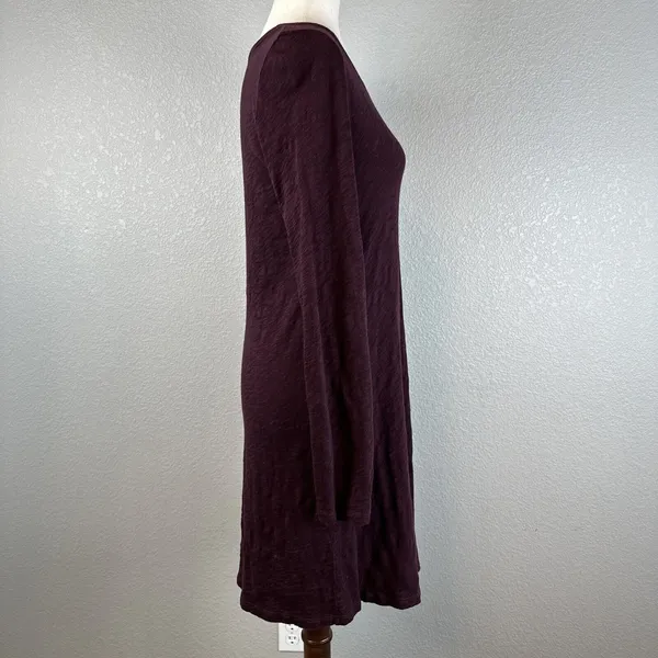 ATM Anthony Thomas Melillo Long Sleeve Tunic Dress Size M Maroon Peruvian Cotton - Image 5