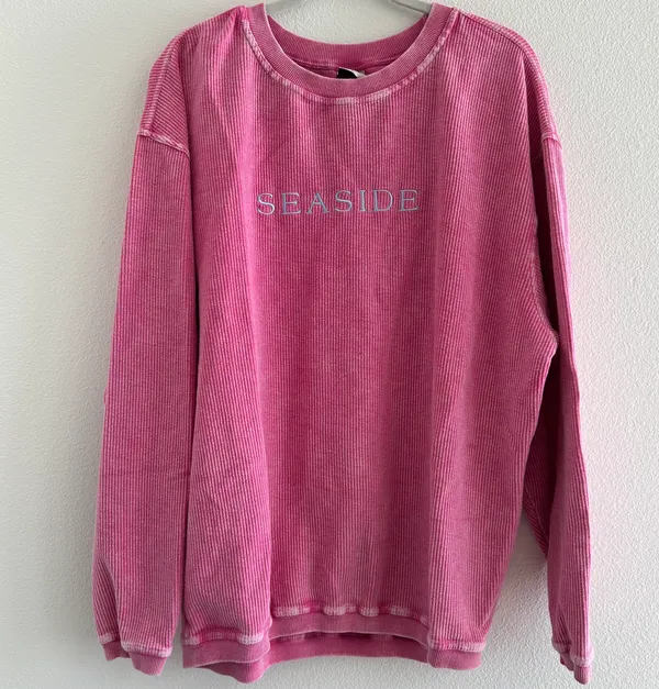 Seaside Pink Corded Crewneck Sweatshirt - Image 2