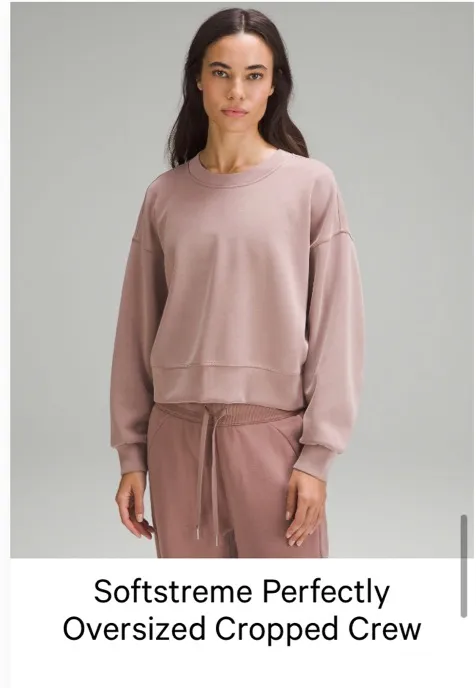 Lululemon Softstreme Cropped Crew Oversized - Image 4