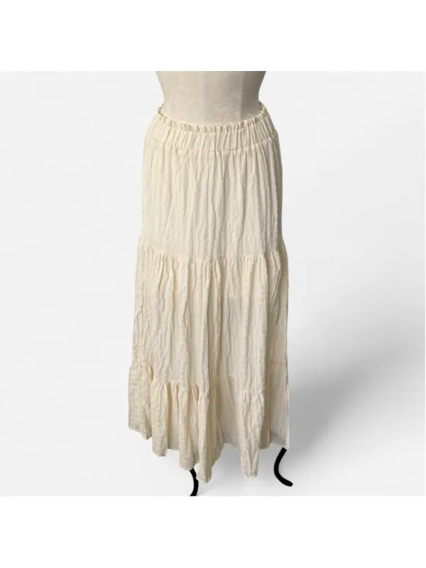 Cream Cottage Core Skirt - Image 2