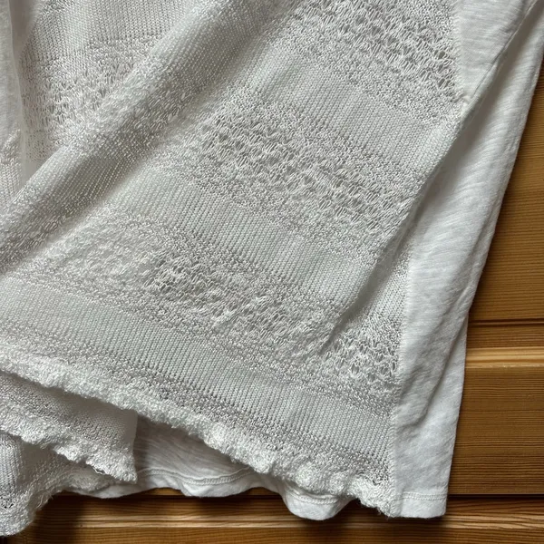 Y2K Aeropostale White Henley Sheer Crochet Shirt Top Boho Cowgirl Cottage Fairy - Image 5