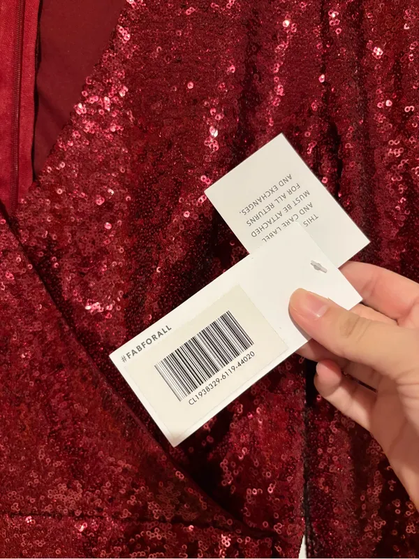 JustFab sequin faux wrap dress red size small - Image 3