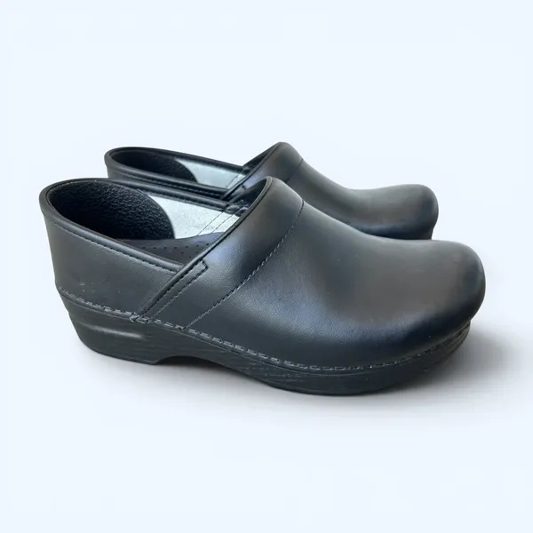 Dansko Professional Black Leather Clogs Womens EU 38 US 8 Comfort Shoes - Image 4