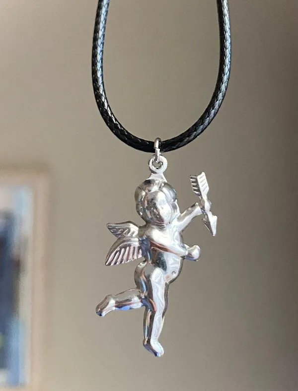 stainless steel cherub angel simple necklace👼🩵 - Image 4