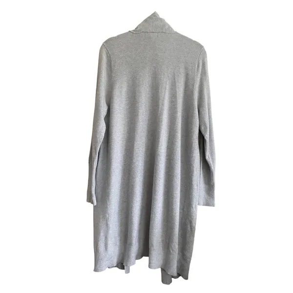 Leith Light Grey Long Length Open Cardigan Size Small - Image 5