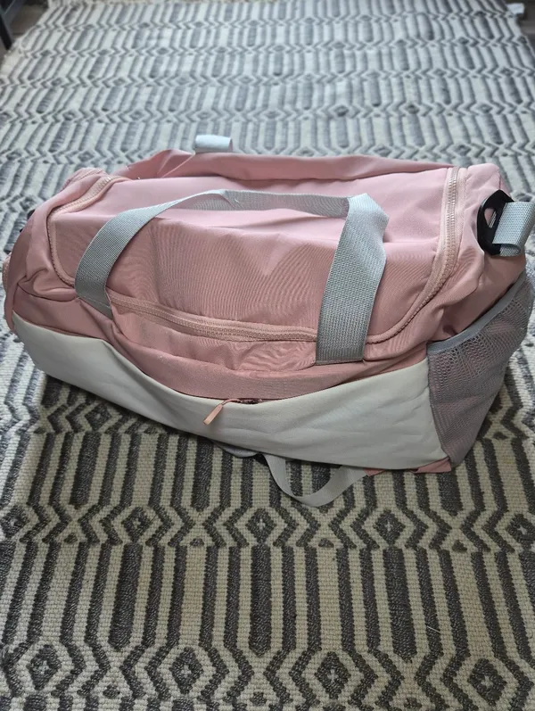Colorblock Convertible Backpack Duffel Bag Travel Gym Bag Shoe Compartment - Image 10