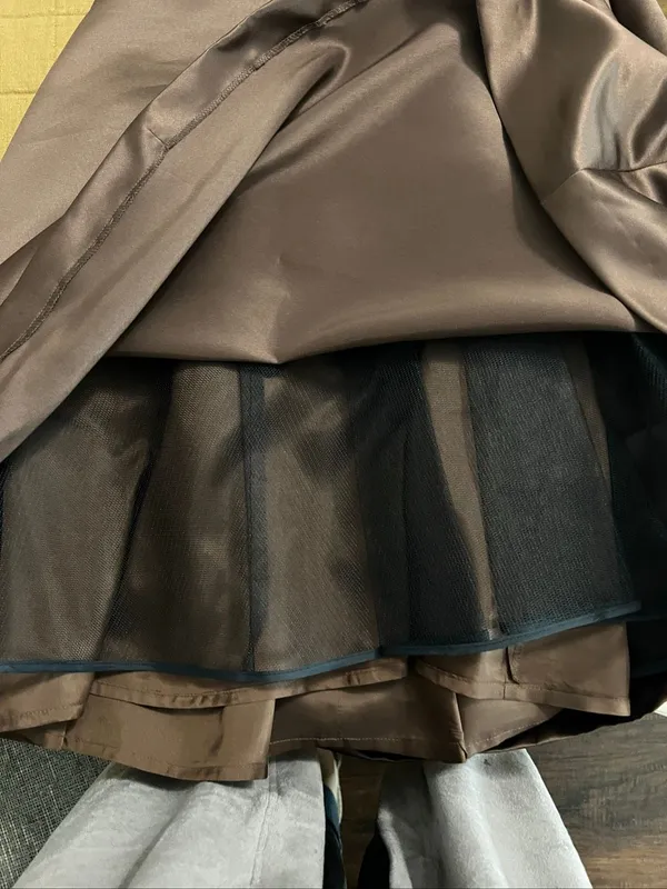Bill Levkoff Chocolate Brown Satin Strapless Fit Flare Midi Dress Ivory Sash 6 - Image 8