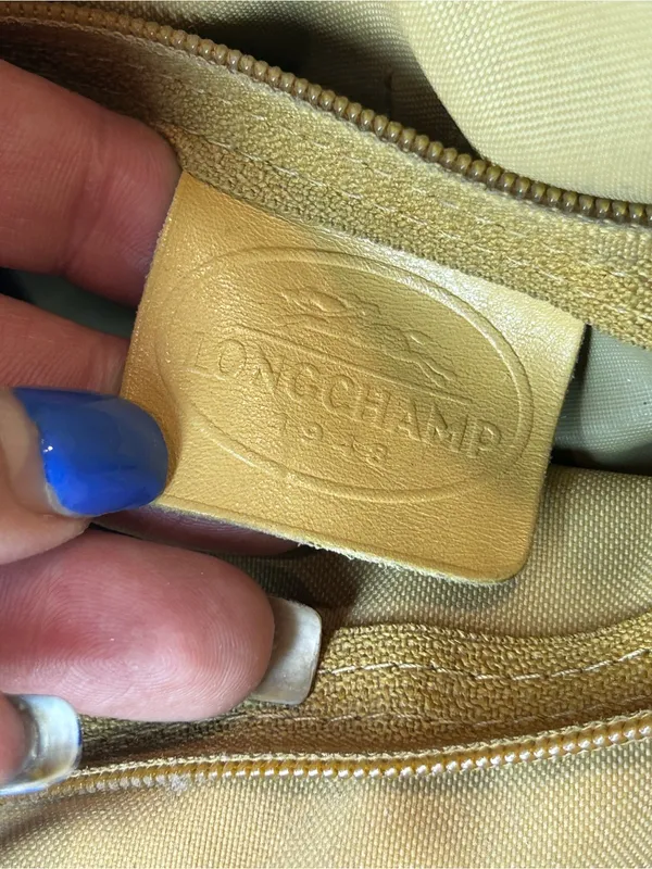 LONGCHAMP Belt Leather Hand Tote Bag Women Yellow /tan Genuine - Image 16