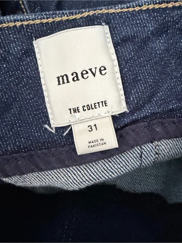 Maeve The Collette Anthropologie Ruffle Hem High Rise Wide Leg Crop Jeans 31 - Image 6