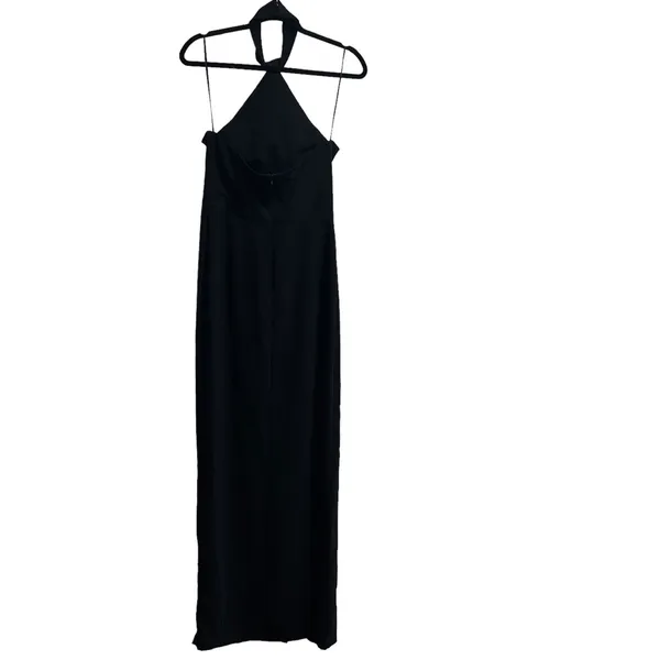 Amanda Uprichard Queen Halter Maxi Gown In Black - Image 6