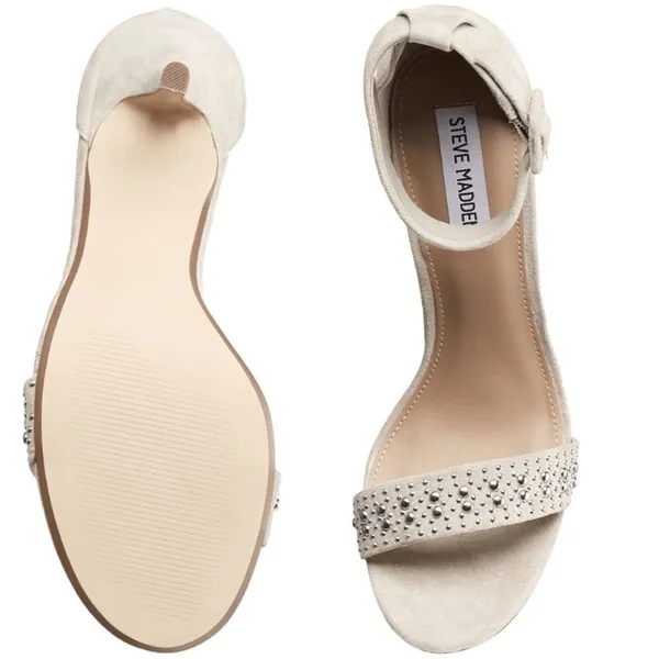 Brand New Steve Madden Blush Suede Studded Stiletto Heels - Image 4