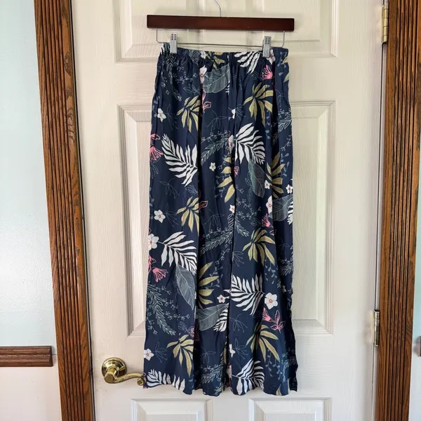 Floral‎ Wide Leg Pants Elastic Waist Drawstring Comfy Loungewear Set 2 pc Size M - Image 12