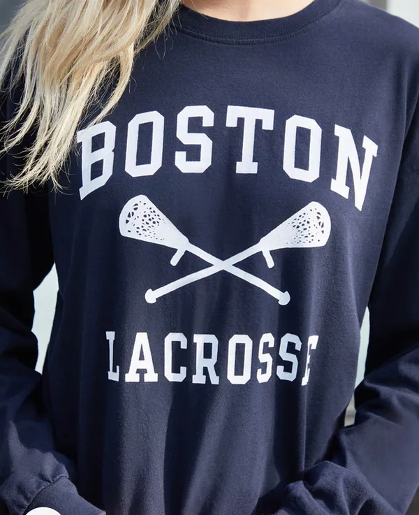 John Galt Boston Lacrosse Long Sleeve Cropped T-Shirt - Image 2