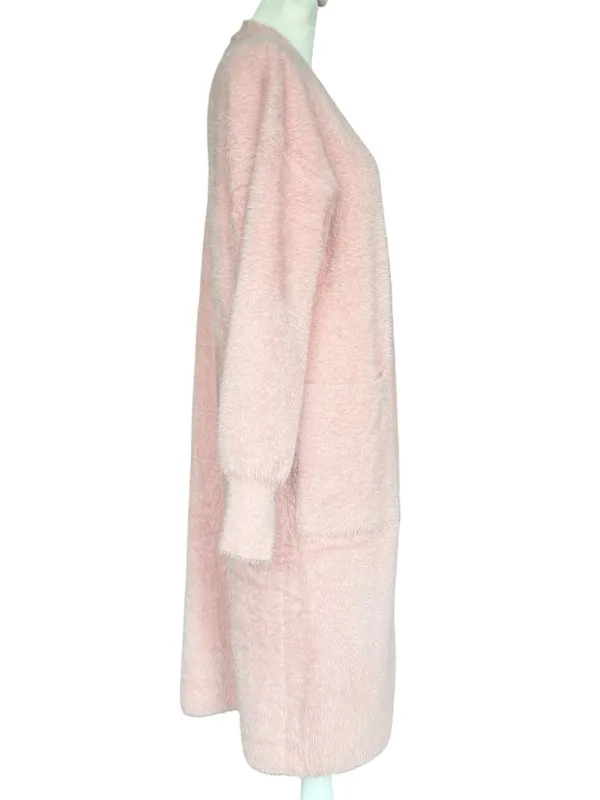 NWT SKIES ARE BLUE‎ Fuzzy Long Sleeve Pink Casey Cardigan Sz S - Image 5