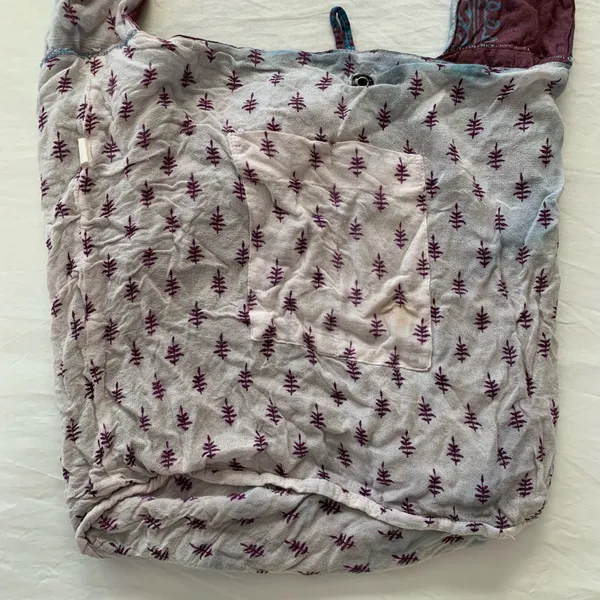 World Market Burgundy / Plum & Blue Boho Hippie Shoulder Sling Bag - Image 11