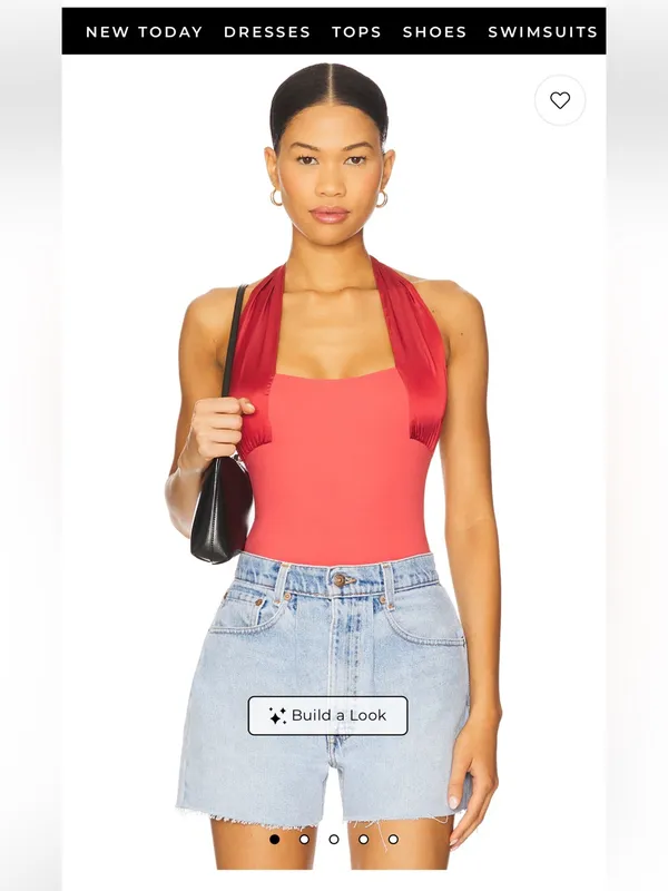Free People x REVOLVE Get It Done Halter Top Bodysuit in Berry Twists Sz L - Image 2
