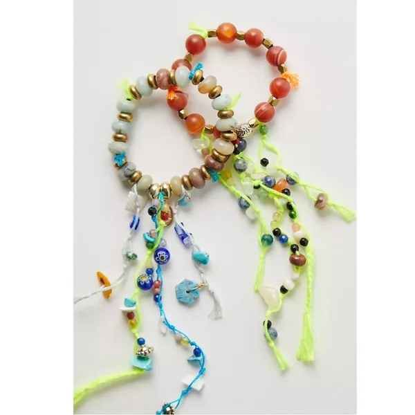 Free People Ariana Ost The Sand Dripp Hair Tie in Lime Green NWT Bracelet - Image 4