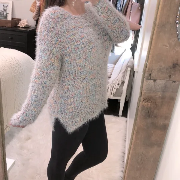 Easel small/medium fuzzy multicolor knit sweater - Image 3