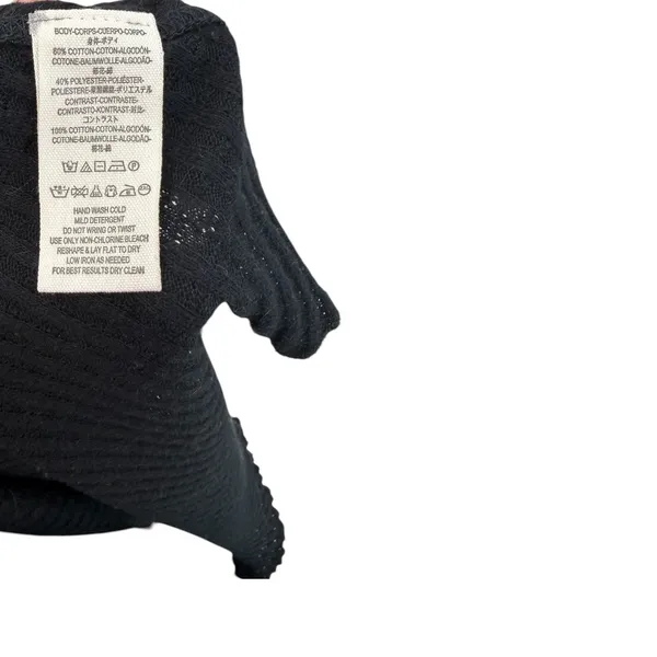 Free People Snow Day Thermal Tunic Black Blue Long Sleeve Top‎ Size Medium - Image 9