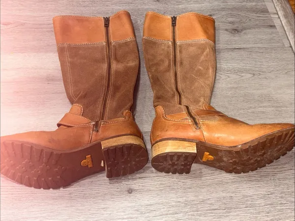 Timberland Women's Tan & Brown Leather Suede Mid-Calf Riding Boots 8.5W - Image 3