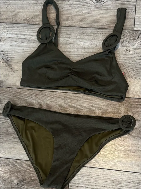 Red Carter Olive Green Ring-Detail Bikini Set Y2K style NWOT - Image 2