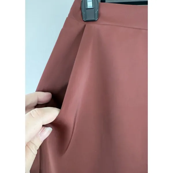Forever 21 Chocolate Brown Wide Leg High Rise Pants‎ Elastic Waist Minimalist S - Image 11