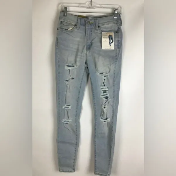 Signature Levi High Rise Jeggings 7 28W Light Wash - Image 3