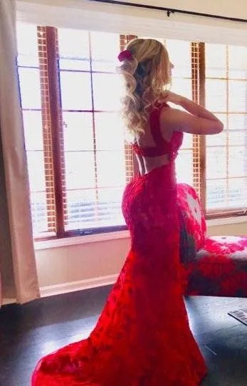 Red Rose Prom Dress - Image 2